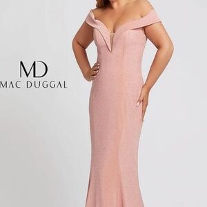 MacDuggal Off Shoulder Gown Coral